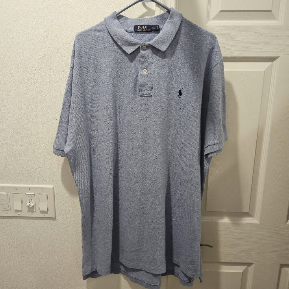POLO RALPH LAUREN Polo Shirt Mens XL Short Sleeve Blue